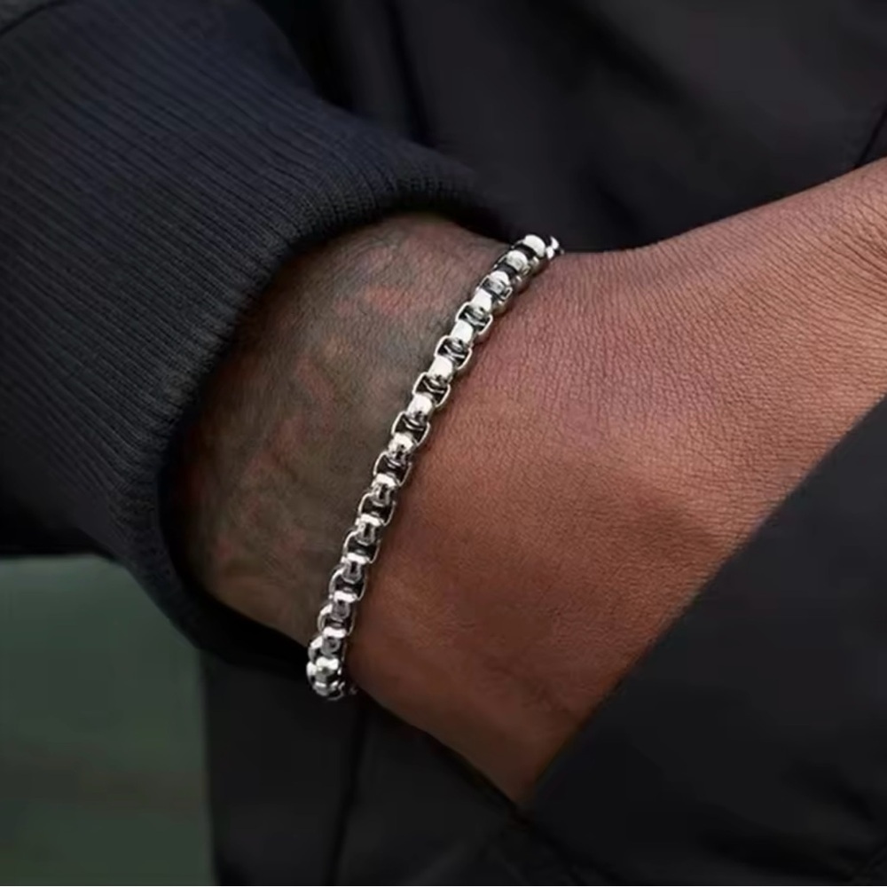 Stainless Steel 5mm Mens Hip-Hop Bracelet 8.6”